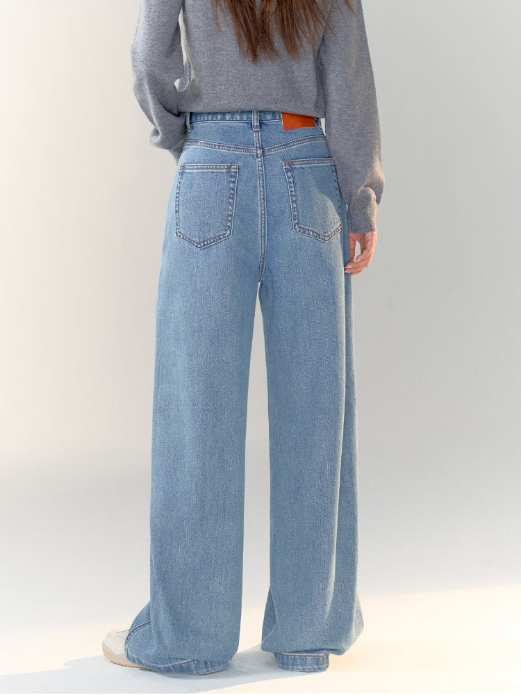 Line Divider Straight-leg Jeans