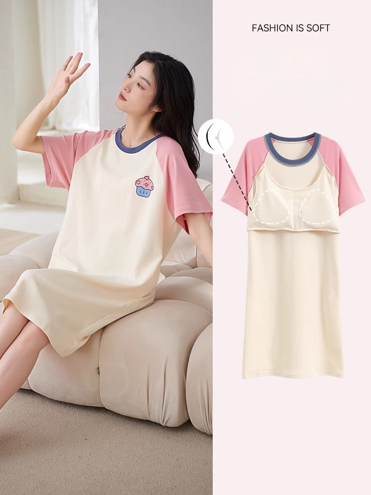 Cotton Round-neck Nightdresses