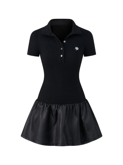 Color-block Polo Airy Dress