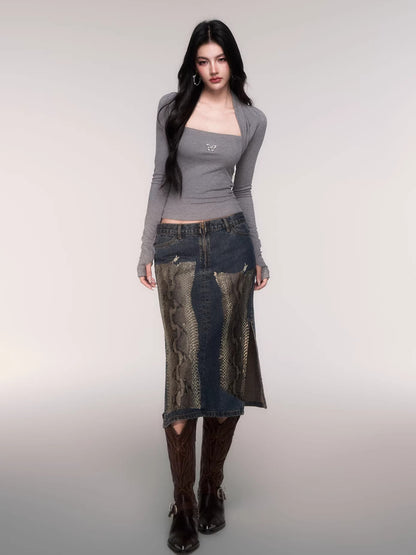 Sleeve-Detail Slim-Fit Knit Crewneck