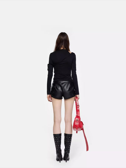 Faux Two-Piece Slim-Fit Long-Sleeve