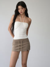 Patchwork Drawstring Bodycon Skirt - CHINASQUAD
