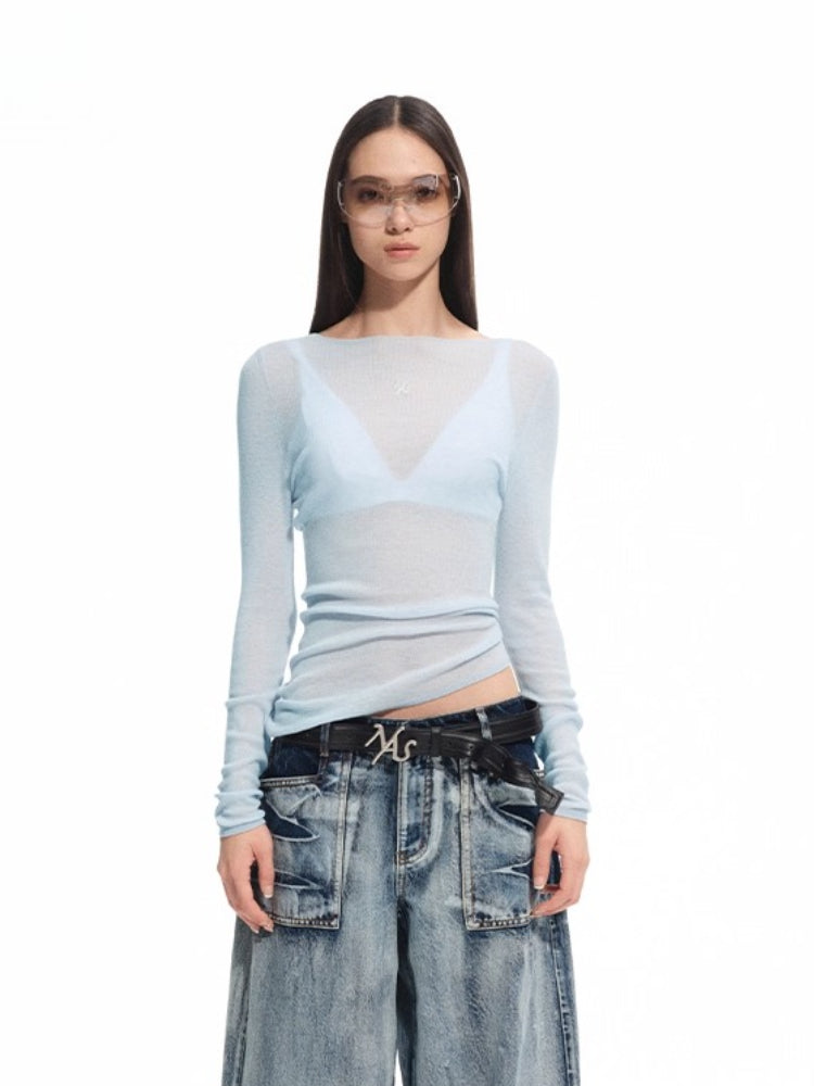 &quot;Djembe Series&quot; Meghan High-Neck Long-Sleeve Knit Sweater