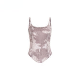 Pink Sparkling Irregular Design Spaghetti Strap Tank Top - CHINASQUAD