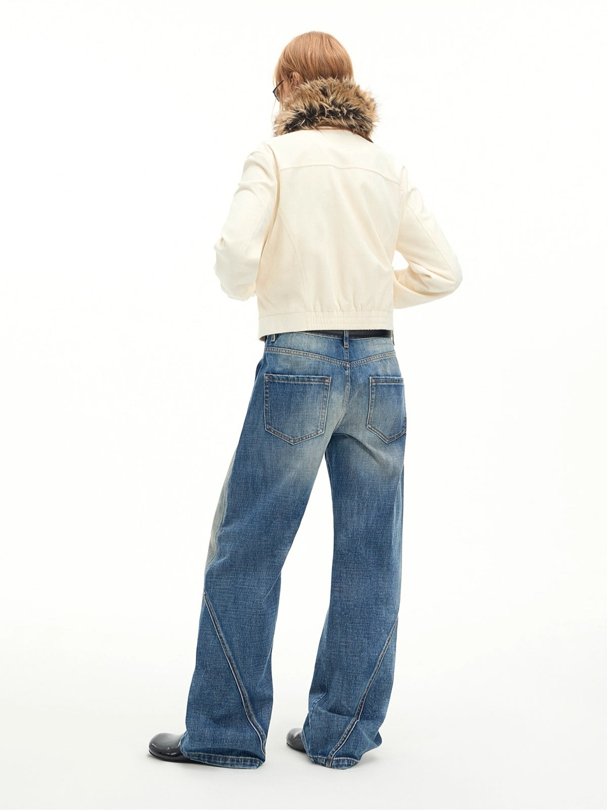 Vintage Washed Wide-Leg Denim Pants
