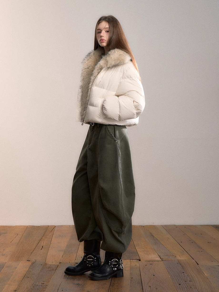 Detachable Faux Fur Collar Down Jacket