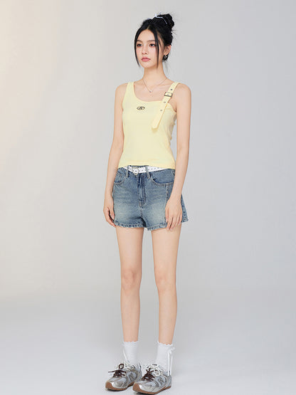 Irregular Off - the - Shoulder Vest