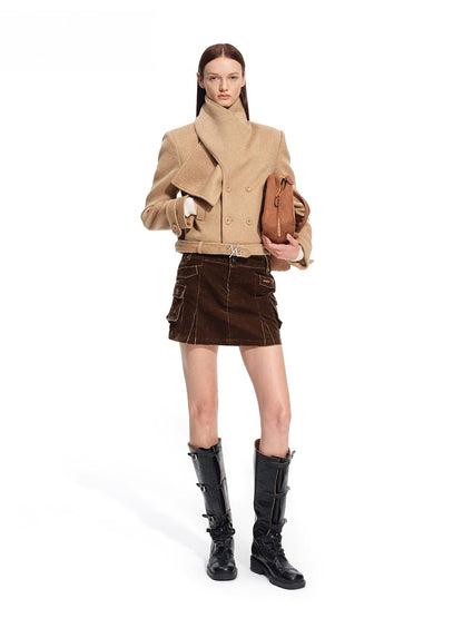 &quot;Rose Series&quot; Washed Denim Low-Rise Mini Skirt