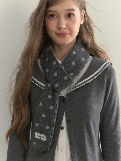 Multi-Color Ribbon Detail Knit Scarf