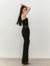 Lace-Trimmed Tie-Waist Lyocell Trousers - CHINASQUAD