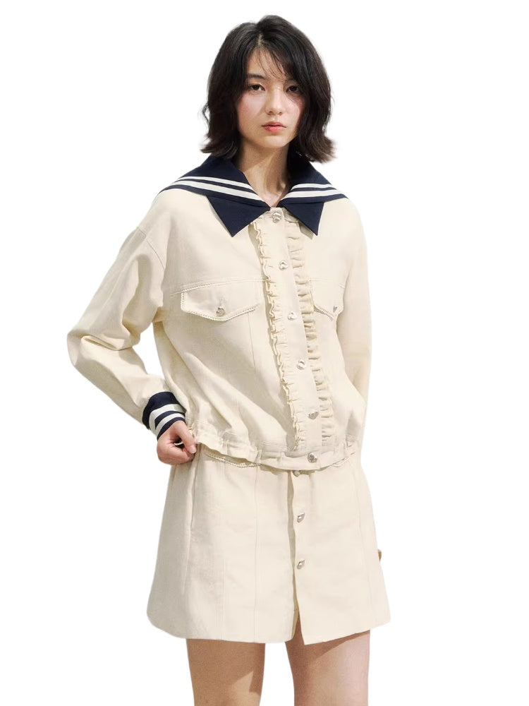 Naval Collar Vintage Stylish Jackets