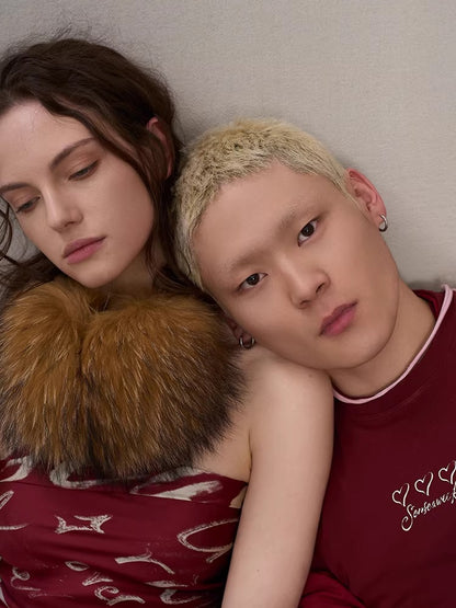 Raccoon Fur Metal-Logo Earmuffs