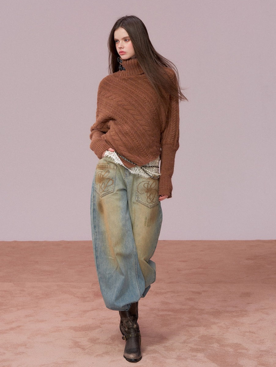 Vintage Wash Loose Denims Pants