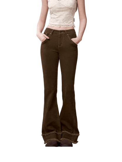 Washed Vintage-Style Loose Denim Pants