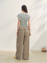 Elastic Pleated Crew Neck T-shirt - CHINASQUAD
