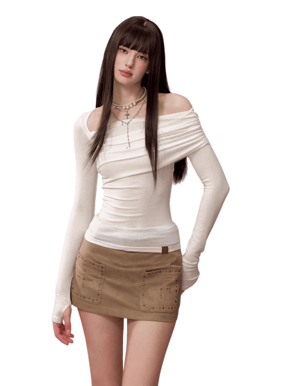 Long Sleeve Lyocell Blend Fitted T-Shirt