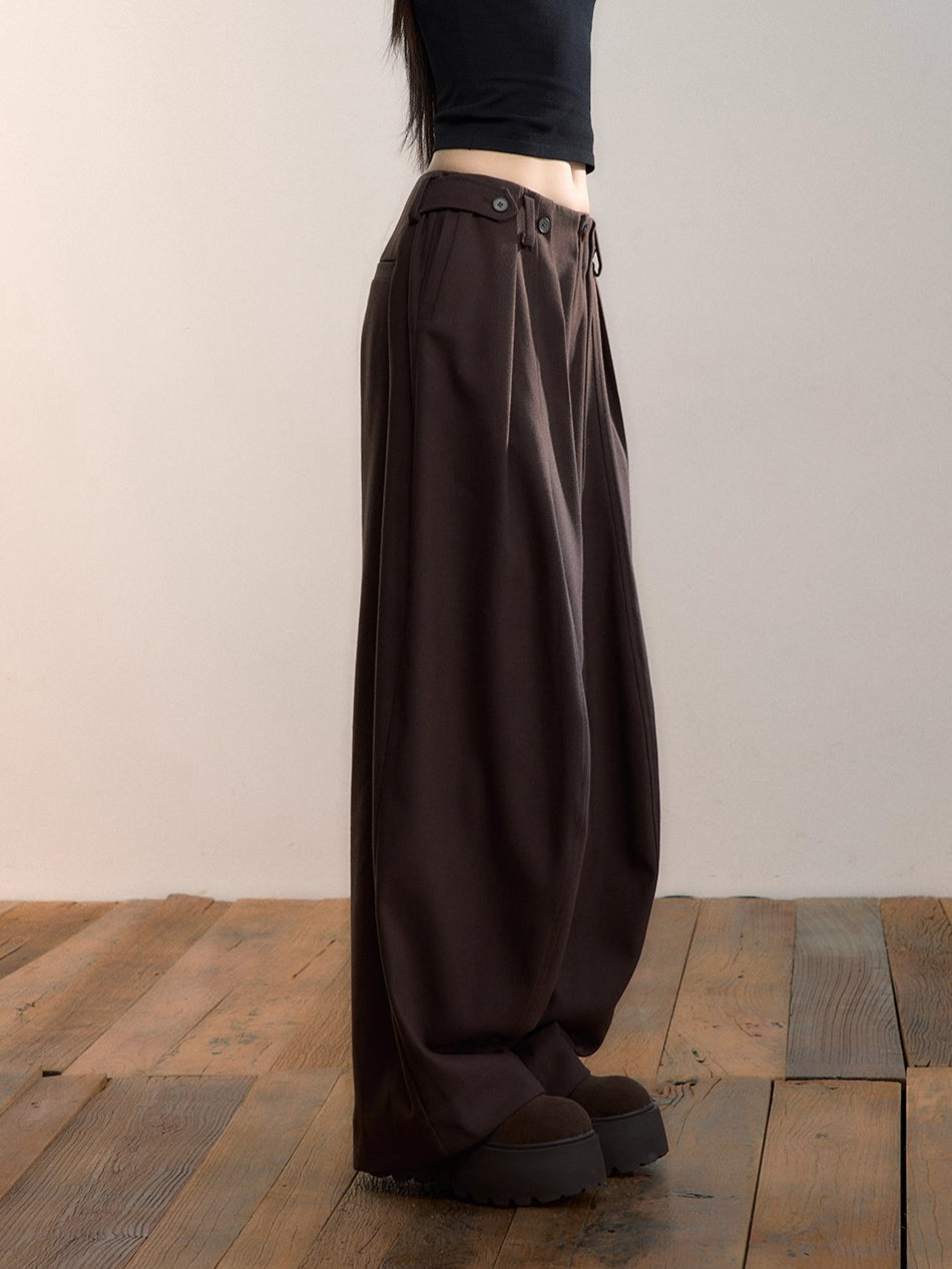 Tailored Pleated Wide-Leg Trousers