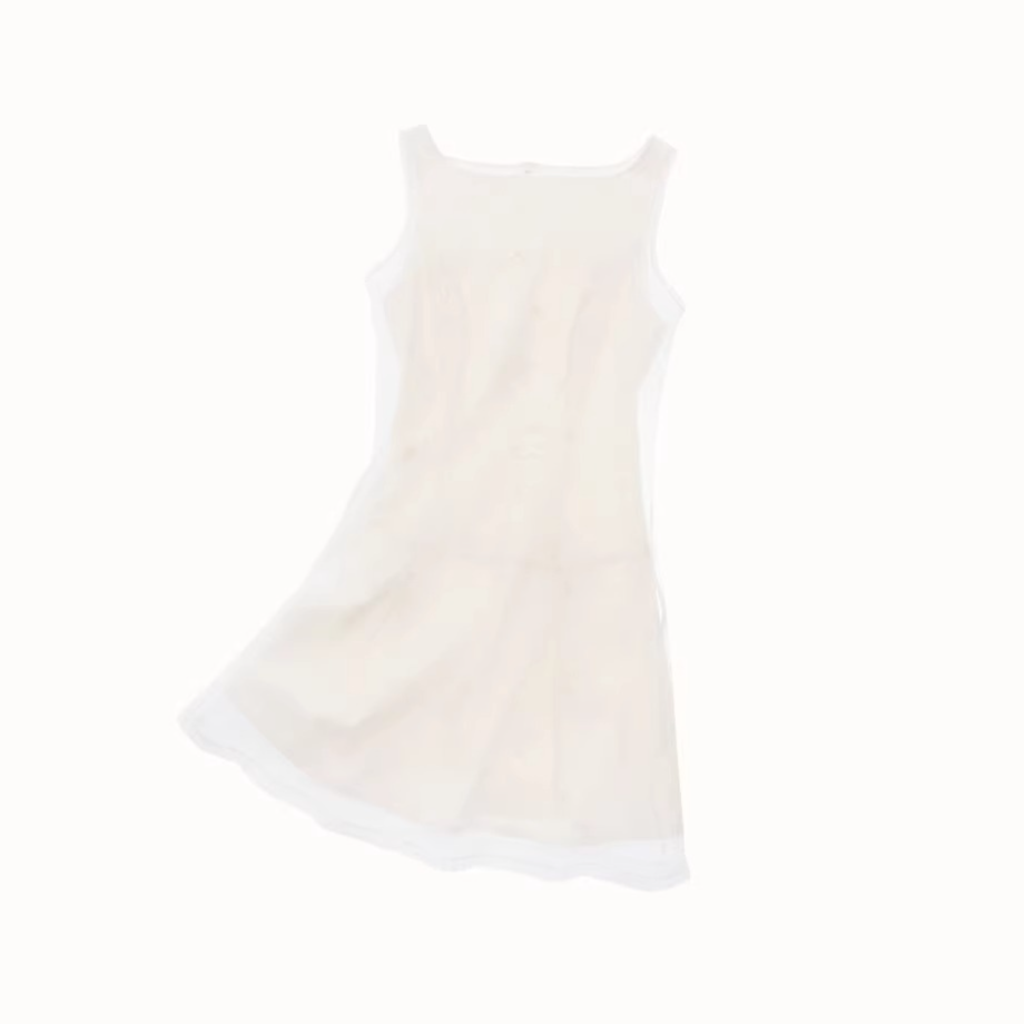 Sky Island Embroidered Layered White Dress