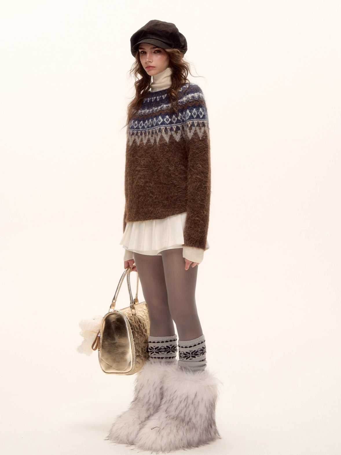 Wool-Blend Fair Isle Knit Sweater