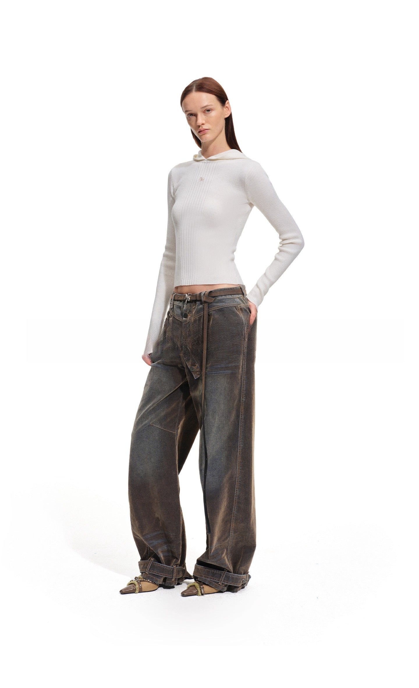 Dawn Hooded Wool Knit Turtleneck