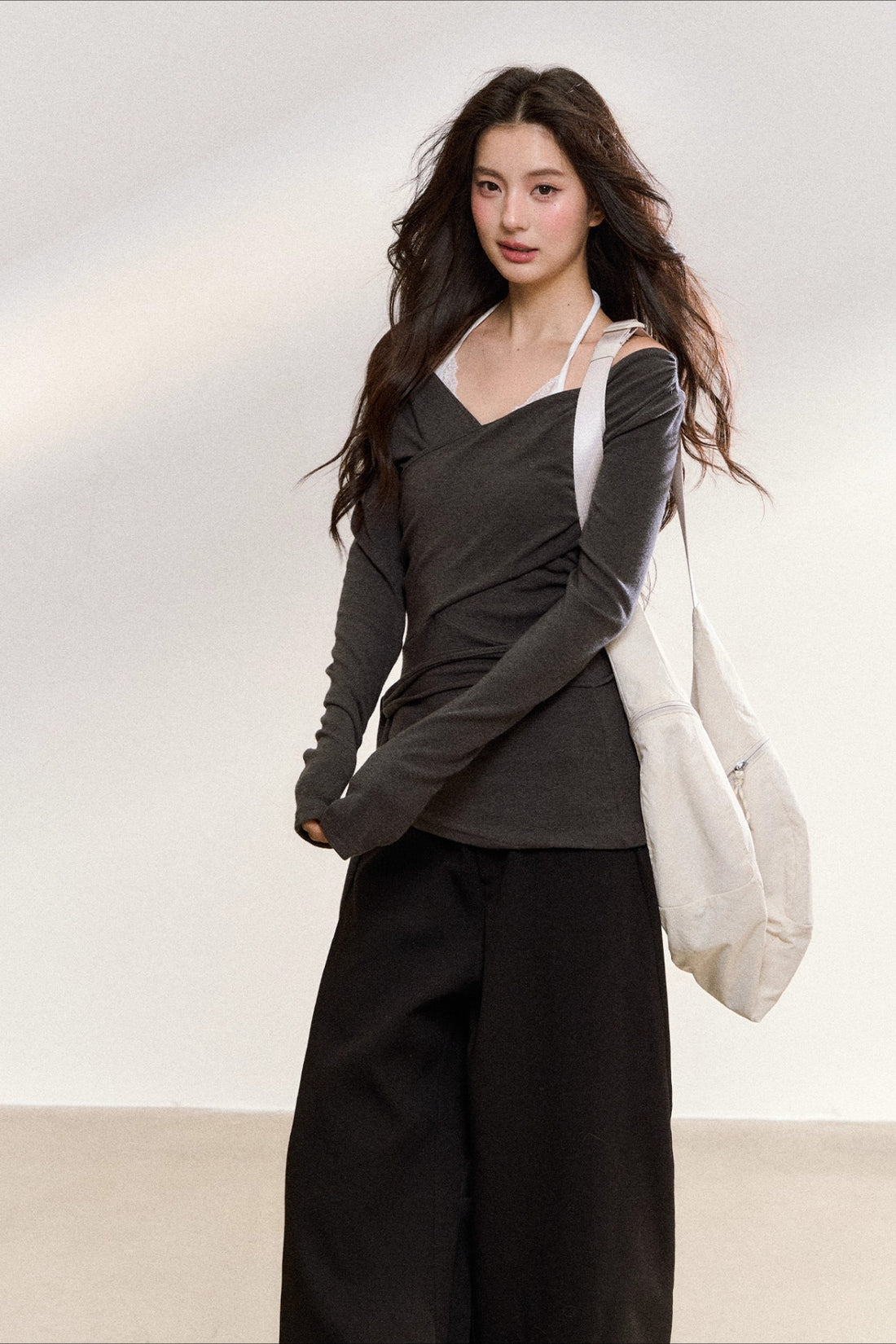 Cross Off-Shoulder Layered Blouse