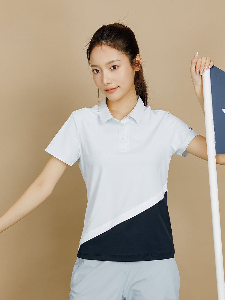 Yellow &amp; White Golf Color-blocked Polo Shirt