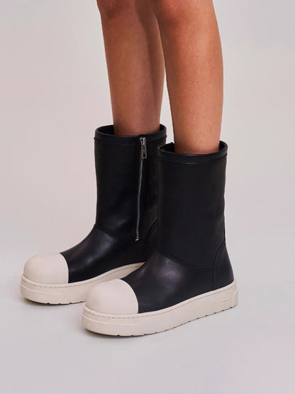 Sherpa Leather Wool Snow Boots