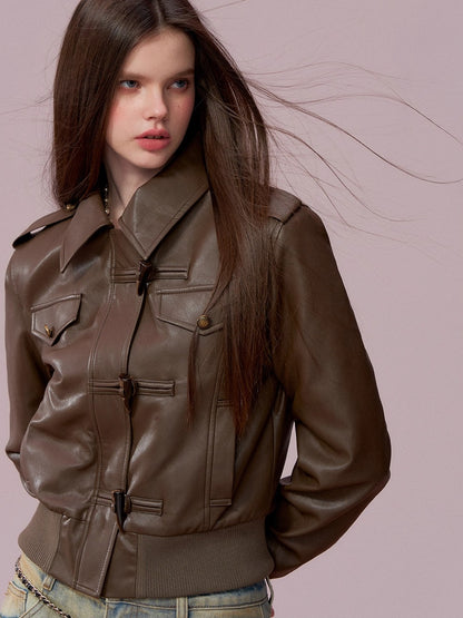 Fleece-Lined Cropped Moto Jacket