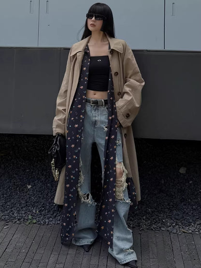 Straight-Leg Distressed Denim Jeans