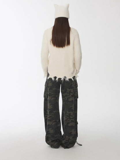 Wool-Blend Textured Oversize Sweater