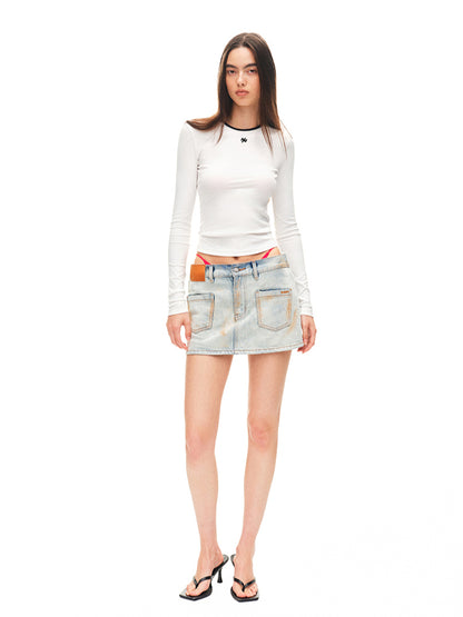 Fold-structured Low-waist Skirt - CHINASQUAD