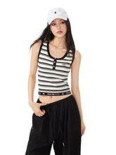 U-neck Striped Knitted Vest - CHINASQUAD