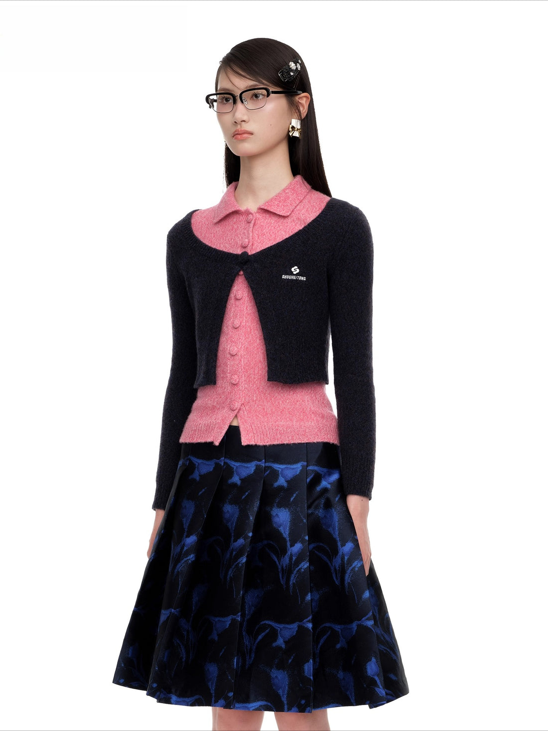 Single-Button Wool-Blend Knit Cardigan