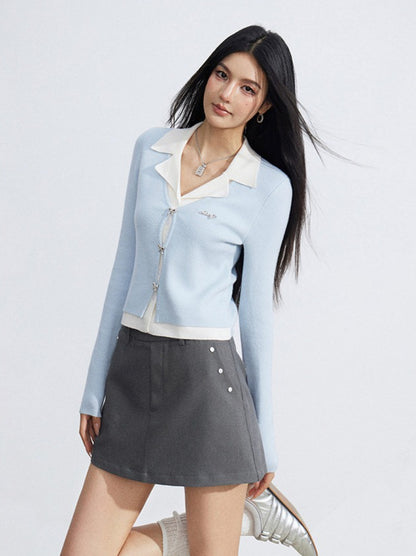 Preppy Soft Knit Polo Long Sleeve Base Layer