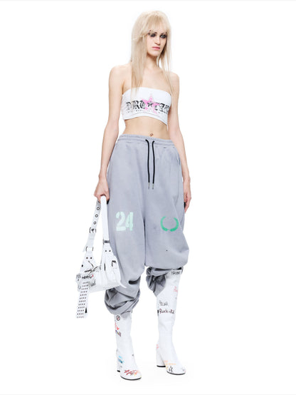 Punk Graphic Strapless Bustier