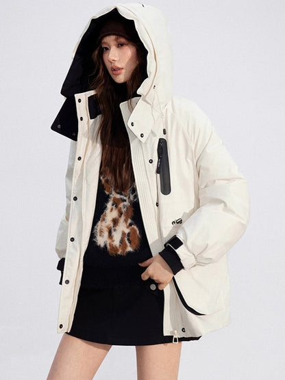 Colorblock Down Parka Jacket