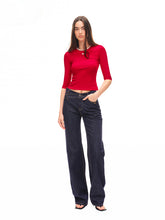 Contrast-Trimmed Mid-sleeve T-shirt - CHINASQUAD