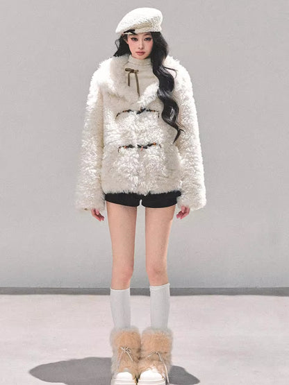 Shearling-Style Faux Fur Winter Jacket