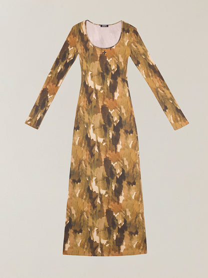 Vintage Hurricane Silk Fade Body Dress Hurricane Camouflage