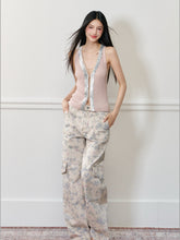 Floral Print Wide-Leg Cargo Pants - CHINASQUAD