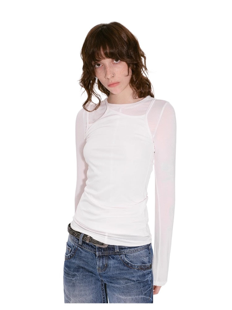 Lyocell Slim-fit Long Sleeve T-shirt