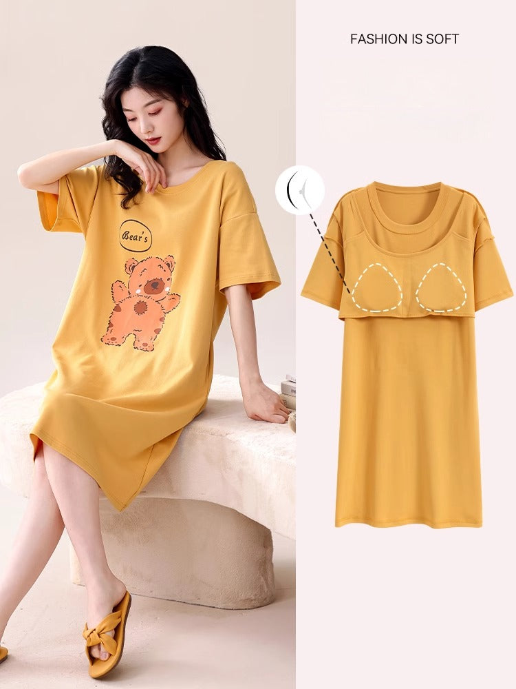 Cotton Round-neck Nightdresses