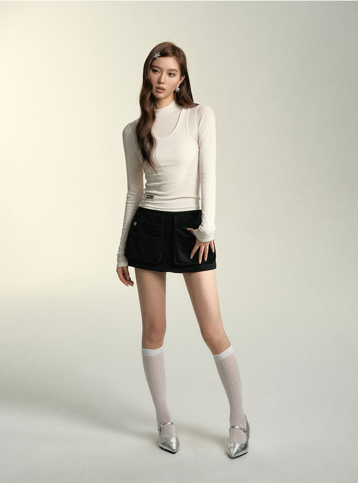 White &amp; Khaki  2-in-1 Wool sweater - CHINASQUAD