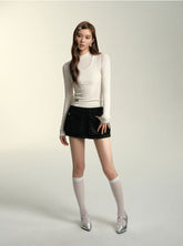 White & Khaki  2-in-1 Wool sweater - CHINASQUAD