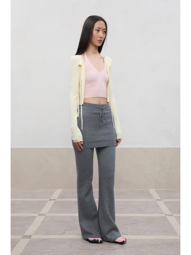 Spun Long-Sleeve Knit Cardigan