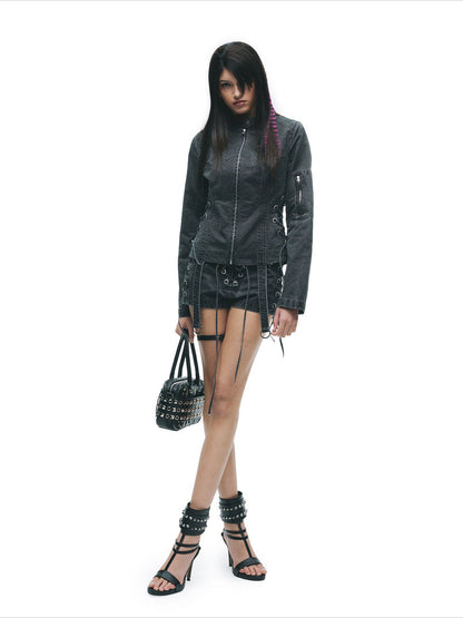 Vintage Washed Punk Grunge Drawstring Hot Shorts