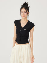 V-neck Pleated Knitted Top - CHINASQUAD