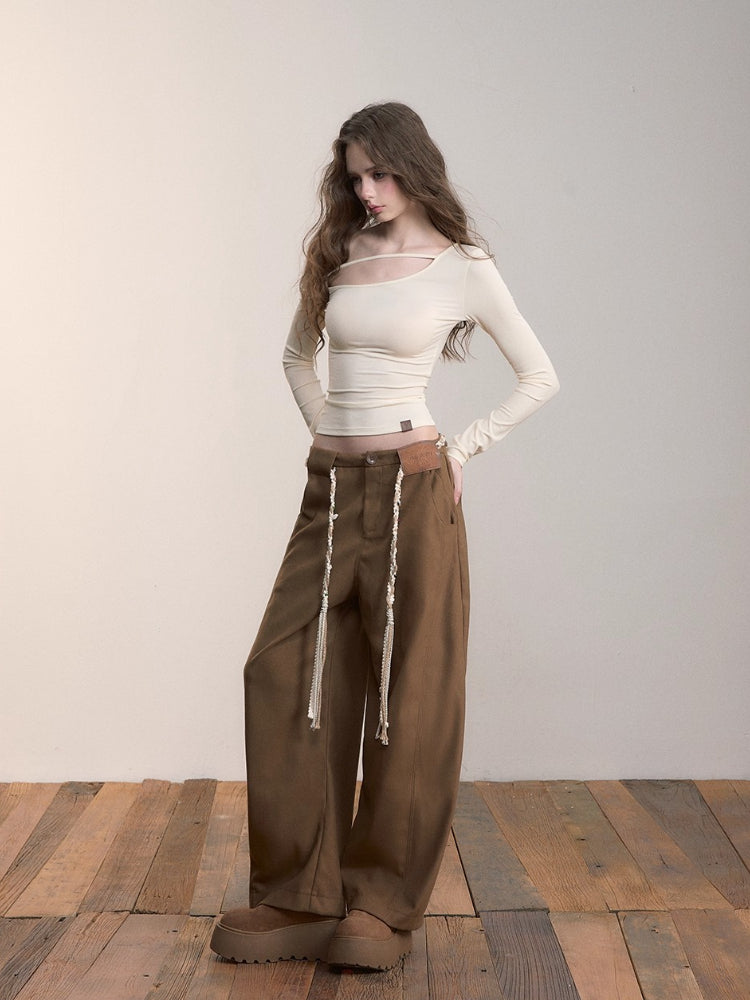 Asymmetric Shoulder Lyocell Blouse