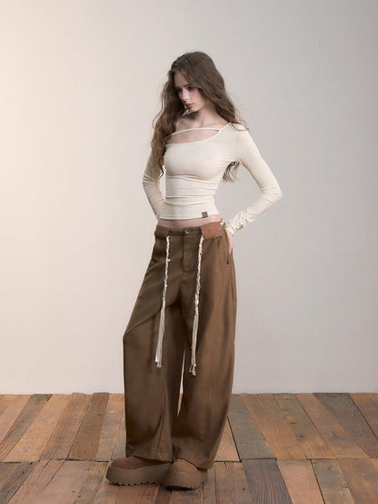 Asymmetric Shoulder Lyocell Blouse