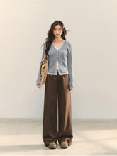 Lace Tie Fake Two-Piece Knitted Cardigan - CHINASQUAD